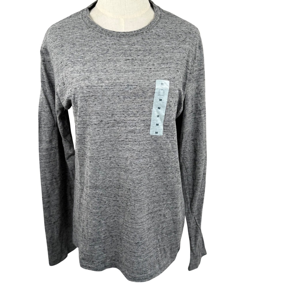 Old Navy Mens M LS T Shirt Grey Soft Washed Crew Neck Heathered Basics NWT